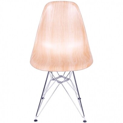 Cadeira Design Eiffel Madeira com P Cromado