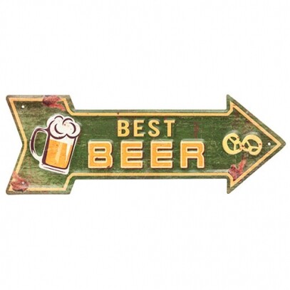 Placa Decorativa em Metal Best Beer