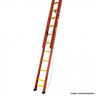 Escada Fibra Extensvel Profissional Robusta com 13 Degraus