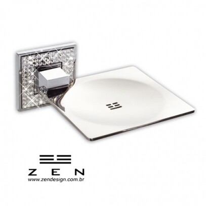 Saboneteira Fixa em Inox Cromo/Polido Diamond Zen Design BA0072