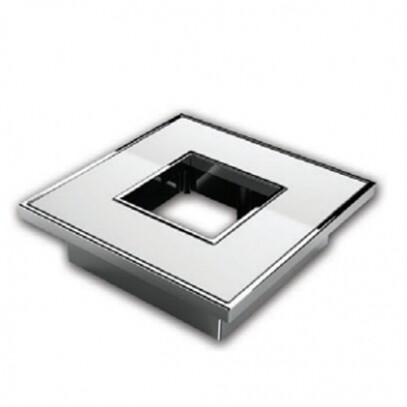 Puxador Square Branco/ Cromado para Box - Fixao Dupla Face - Zen Design (Par)