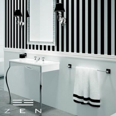 Toalheiro de Banho Simples Preto/Polido Jazz Zen Design BA0039