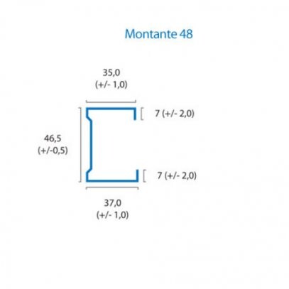 Perfil Montante M-48/36 c/ 3mts