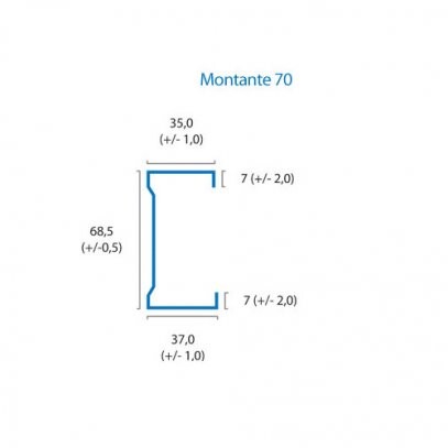 Perfil Montante M-70/36 c/ 3mts