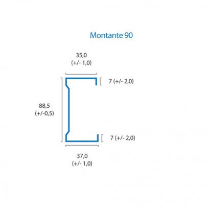 Perfil Montante M-90 c/ 3mts